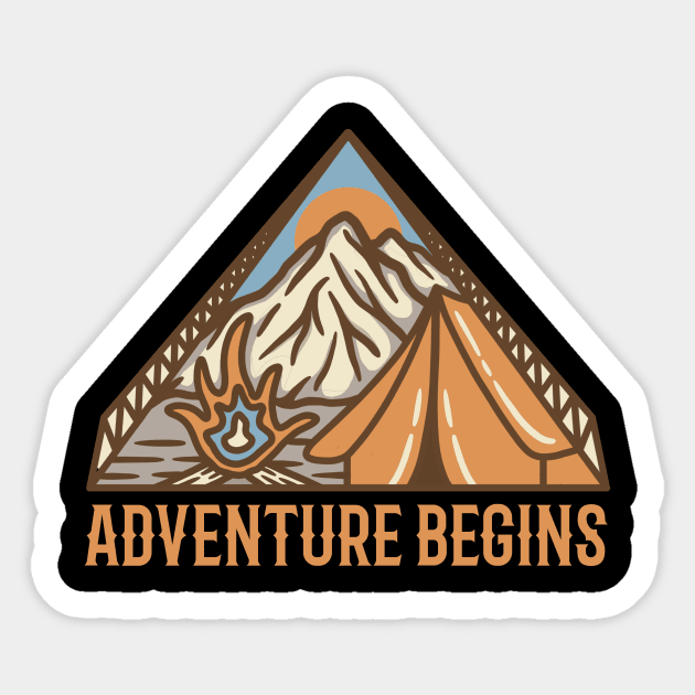 Adventure Begins Sticker by Ninepardon105 Merch